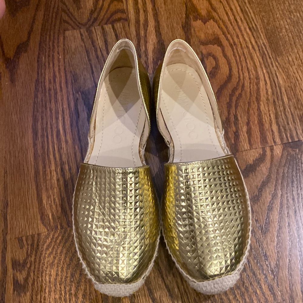 Brand new Jimmy Choo gold sandals. No box or dust bag. Size 36 1/2.